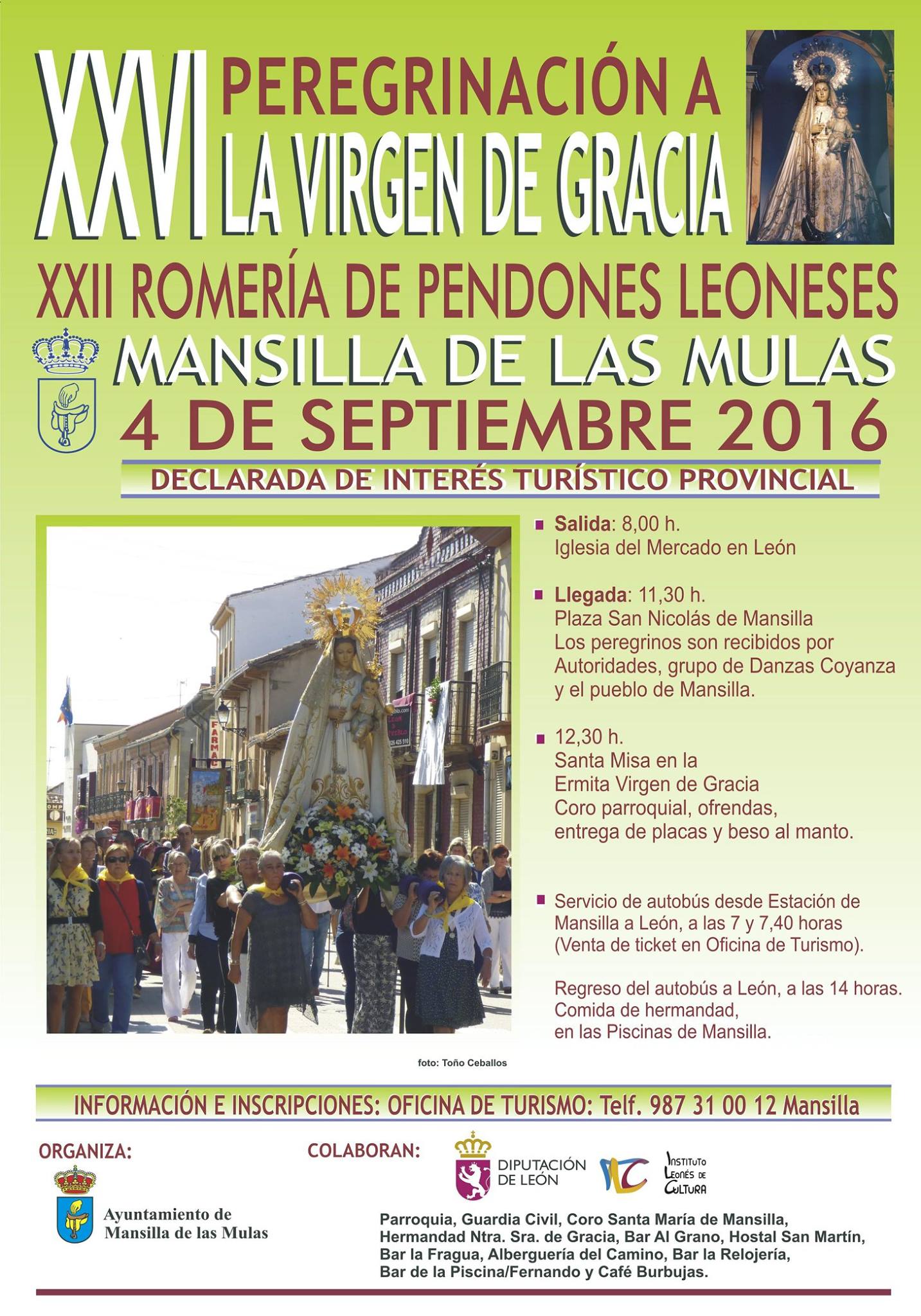 Peregrinación de la Virgen de Gracia 2016 Mansilla de las Mulas